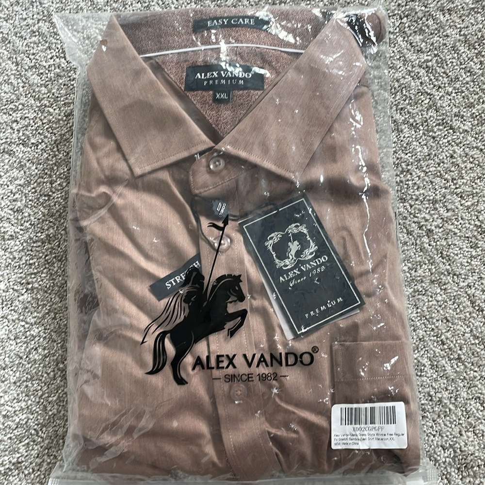 NWT ALEX VANDO MENS LONG SLEEVE DRESS SHIRT
